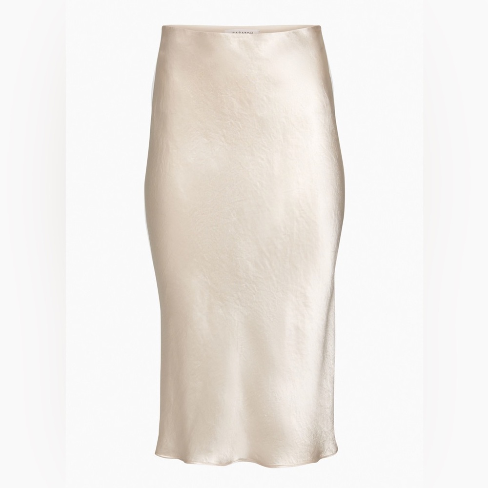 Babaton Cream Satin Skirt